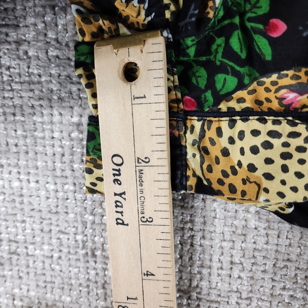 Print Fresh Bagheera Leopard Short Sleep Pajama Set Womens M Black Cotton Nice! - Picture 15 of 16